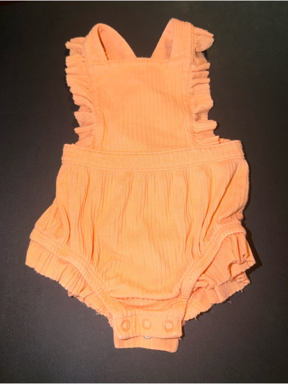 Cat & Jack Orange Ruffle Strap Baby One-Piece Romper